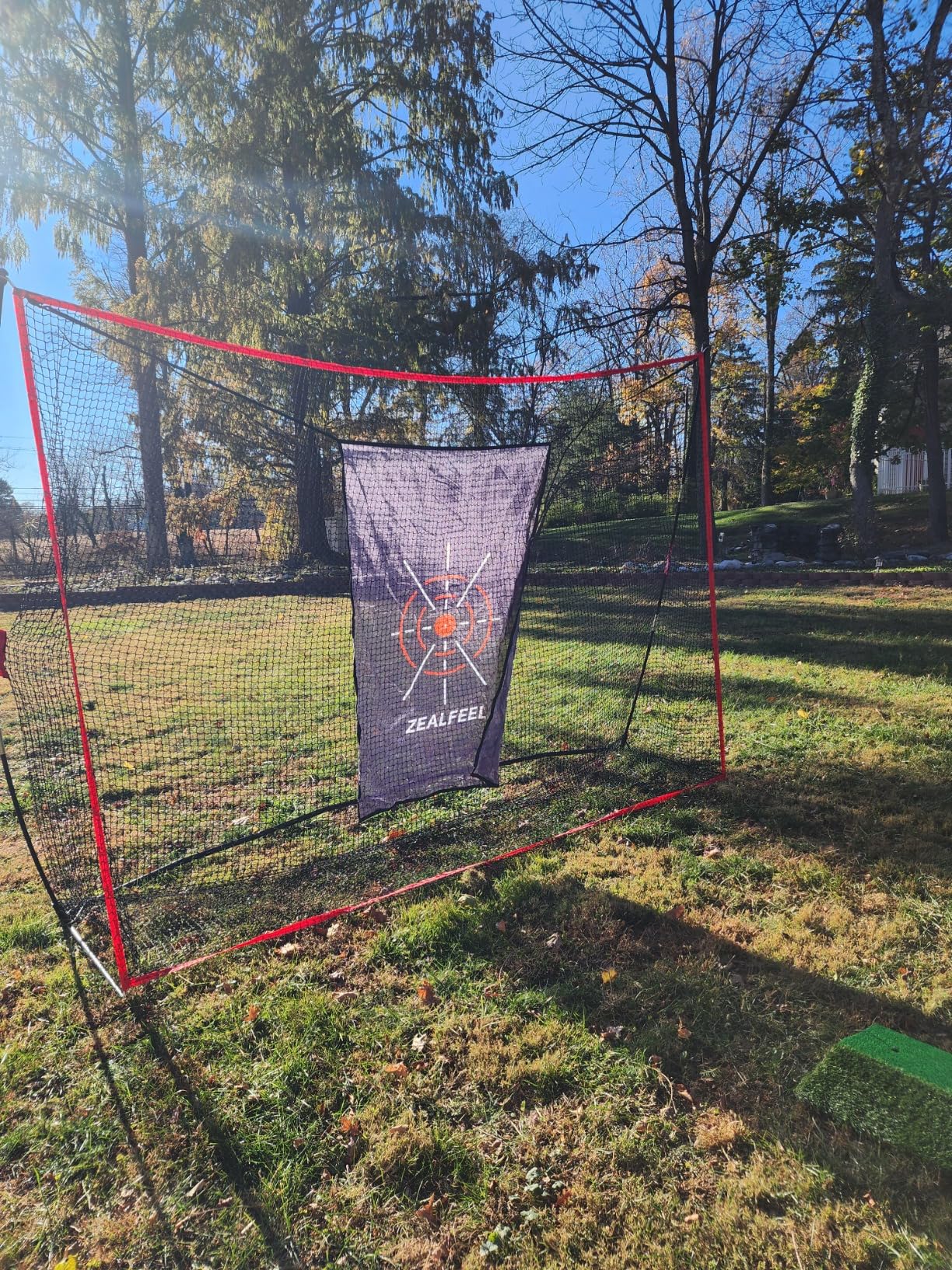 ZEALFEEL Golf Net, 10 x 7 ft Hitting Practice Set with Chipping Net - Foldable Mat, Silk Target, 8 Tees, 6 Balls & Carry Bag, For Backyard Driving, Chipping and Indoor or Outdoor Practice customer photo 2