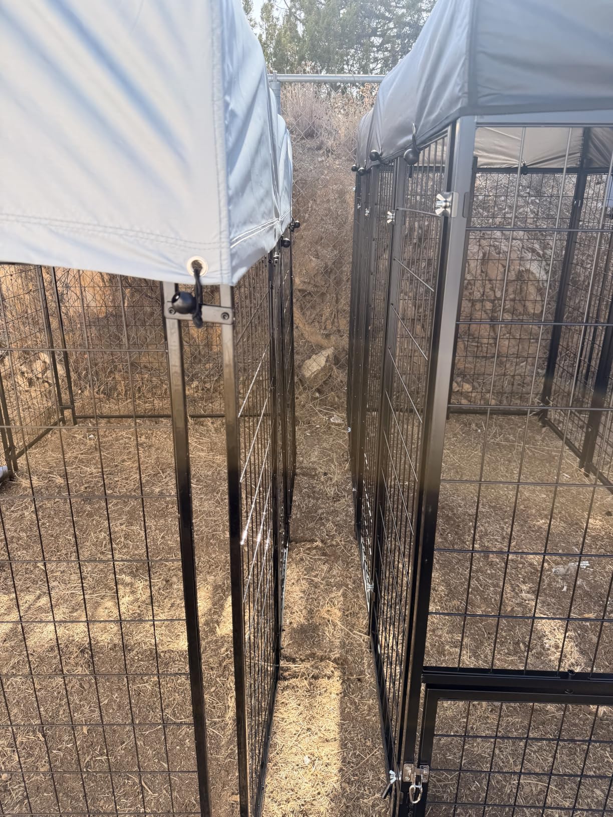 Sino Luban Outdoor Dog Kennel Outside Run with Doggy Door&Waterproof Roof - 4x4x4.6FT Large Dog Kennels Pens Outside for Small/Medium Dogs - Heavy Duty Cage Yard customer photo 2
