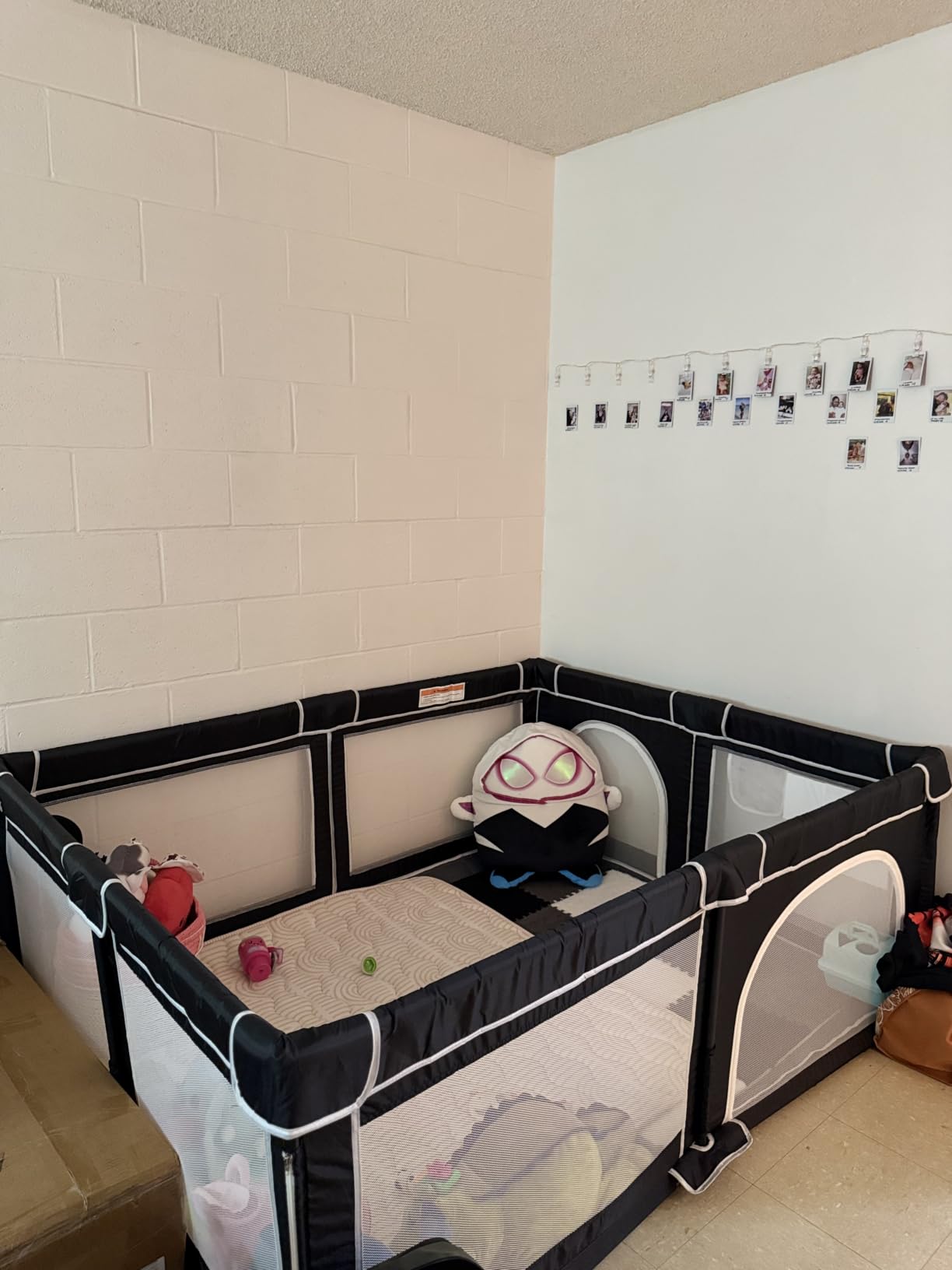 ICAREWAY Foldable Playpen for Babies and Toddlers, 50x50 Inches Portable Playpen, Kids Collapsible Play Pen with 2 Handlers, Indoor & Outdoor Baby Fence Play Area with Visible Mesh, Dark Gray customer photo 2