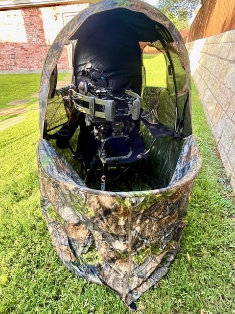 See-Through Hunting Ground Blind with Built-in Chair for Deer Hunting - 1 Person Pop-Up Camouflage Tent customer photo 2