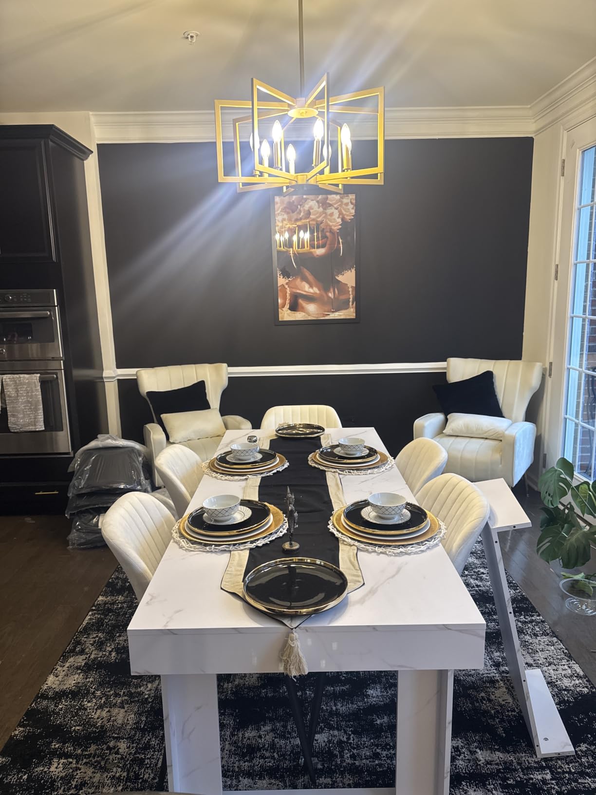 Klgxnrd Small Modern Farmhouse Black Pendant Lights Kitchen Island, Adjustable Hanging Metal Industrial Chandelier Ceiling Light Fixture for Hallway Entryway Bedroom Dining Room customer photo 2