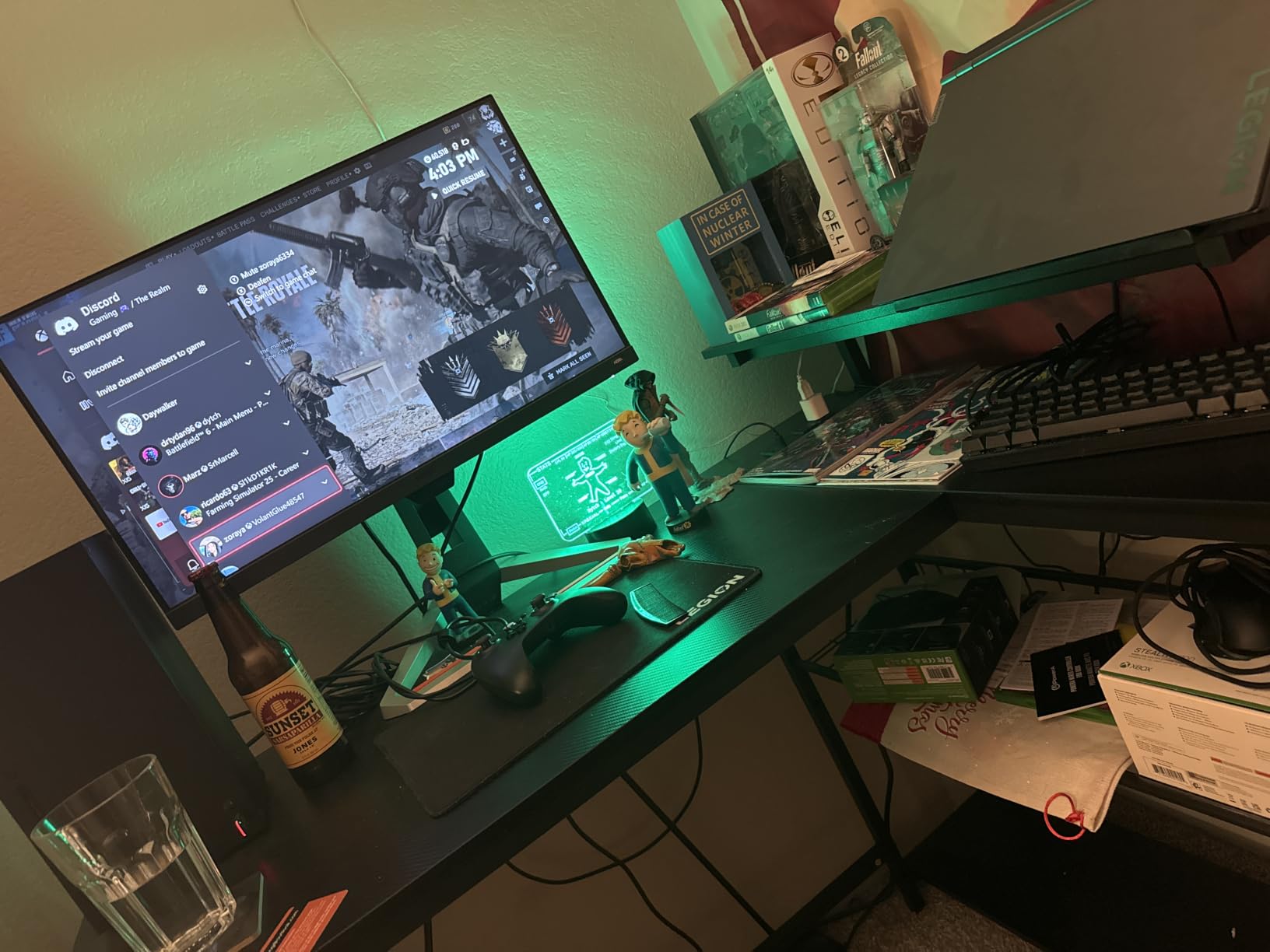 Bestier 42-Inch L-Shaped Computer Desk with Charging and LED Black Charging 2AC+USB+Type-C RGB LED Strip Reversible Shelves Monitor Stand Headphone Hook Cable Management Small Space customer photo 2