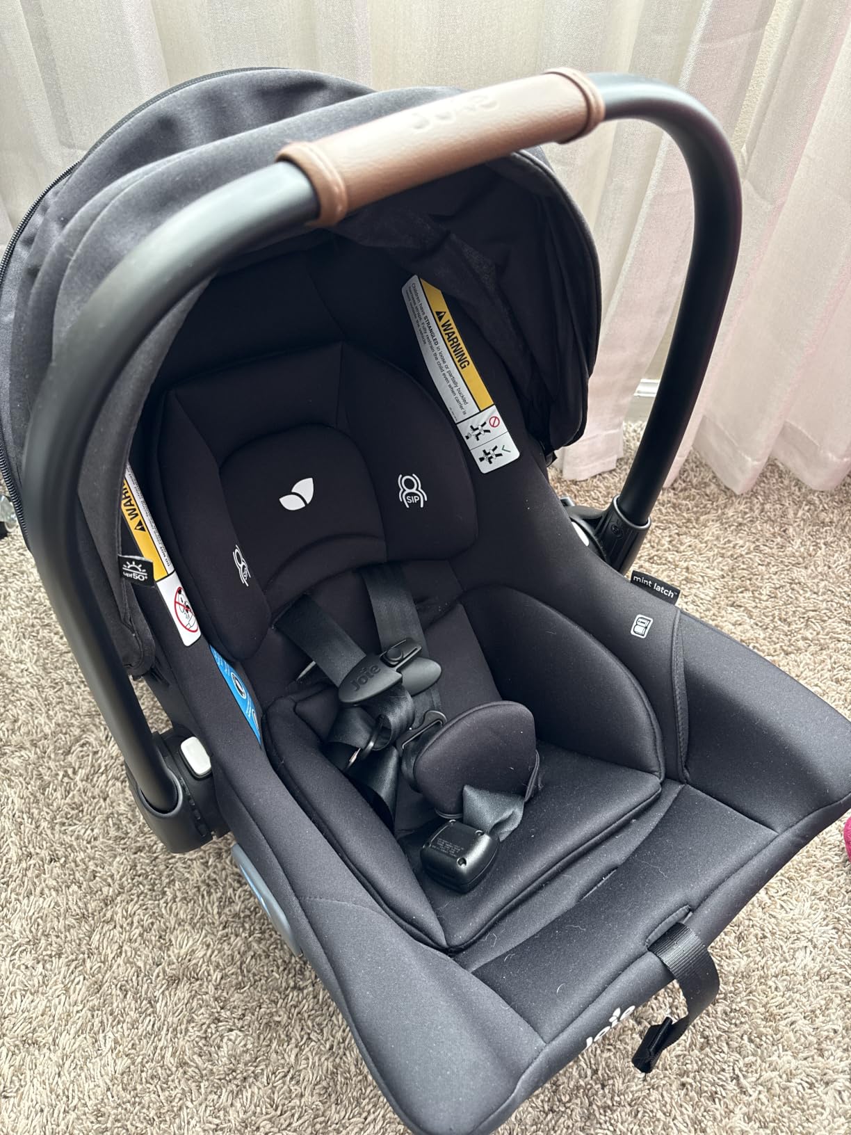 Joie Baby Mint Latch Baseless Infant Car Seat - Lightweight, Built-in Rigid Lower Anchor Attachments and Side-Impact Protection (Shale Dark) customer photo 1