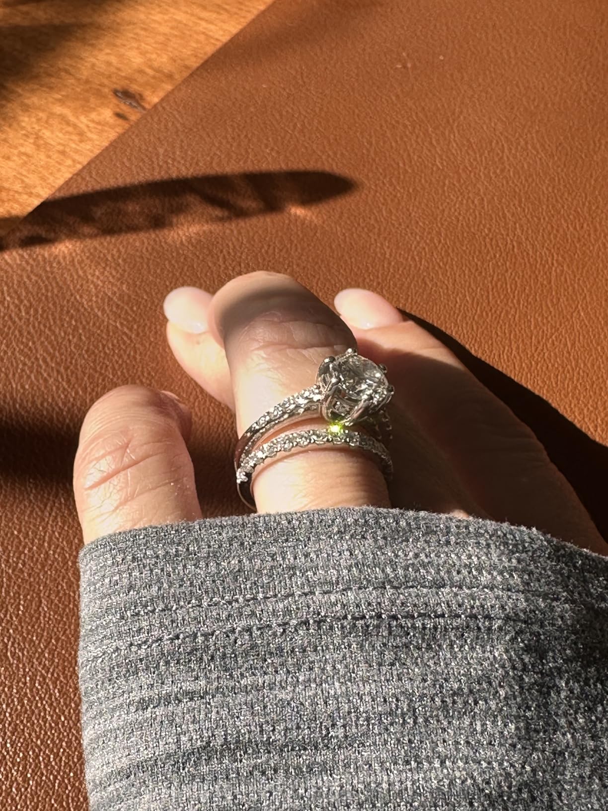 IMOLOVE Lab Grown Diamond Wedding Bands, 0.3-0.42 Carat, Eternity Rings in 18K White Gold & Sterling Silver Size 4-11 customer photo 2