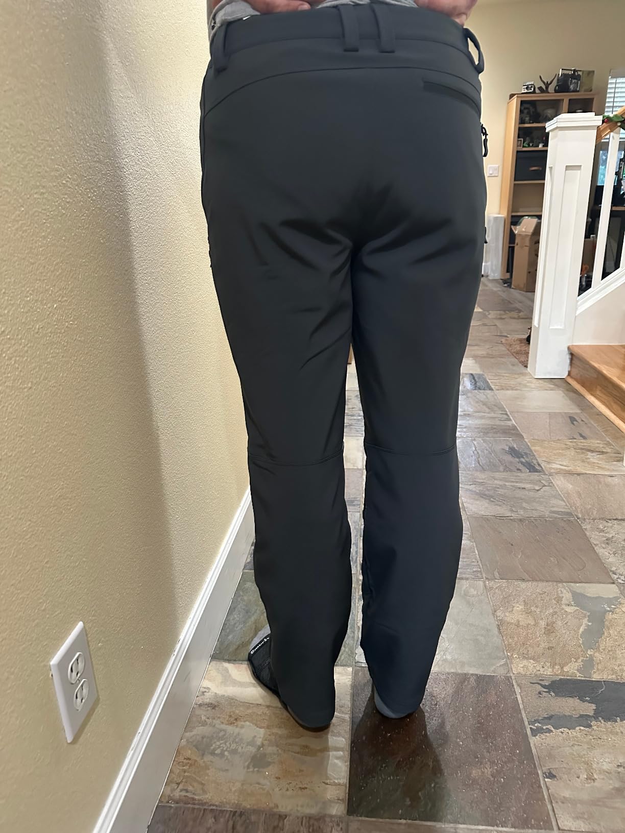 Mens Fleece-Lined Hiking Pants: Extended Leg Zippers 7 Pockets | Anti-abrasion Knee Patches, Water Resistant, Windproof, Tear Resistant, Zipper Phone Pocket, Outdoor Work & Winter Skiing customer photo 1
