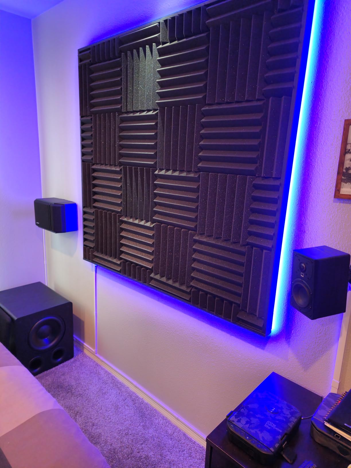 Foam Factory Inc 24 Pack Color Acoustic Foam Panel Studio Soundproofing Wedge Wall Tiles 12