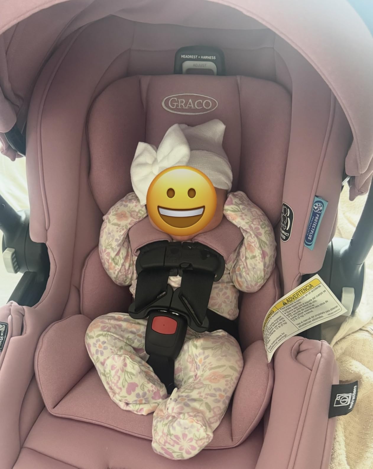 Graco Gomax Infant Car Seat, Orchid Haze - Lightweight, Reclining Rear Facing Car Seat Installs with or Without a Base customer photo 1