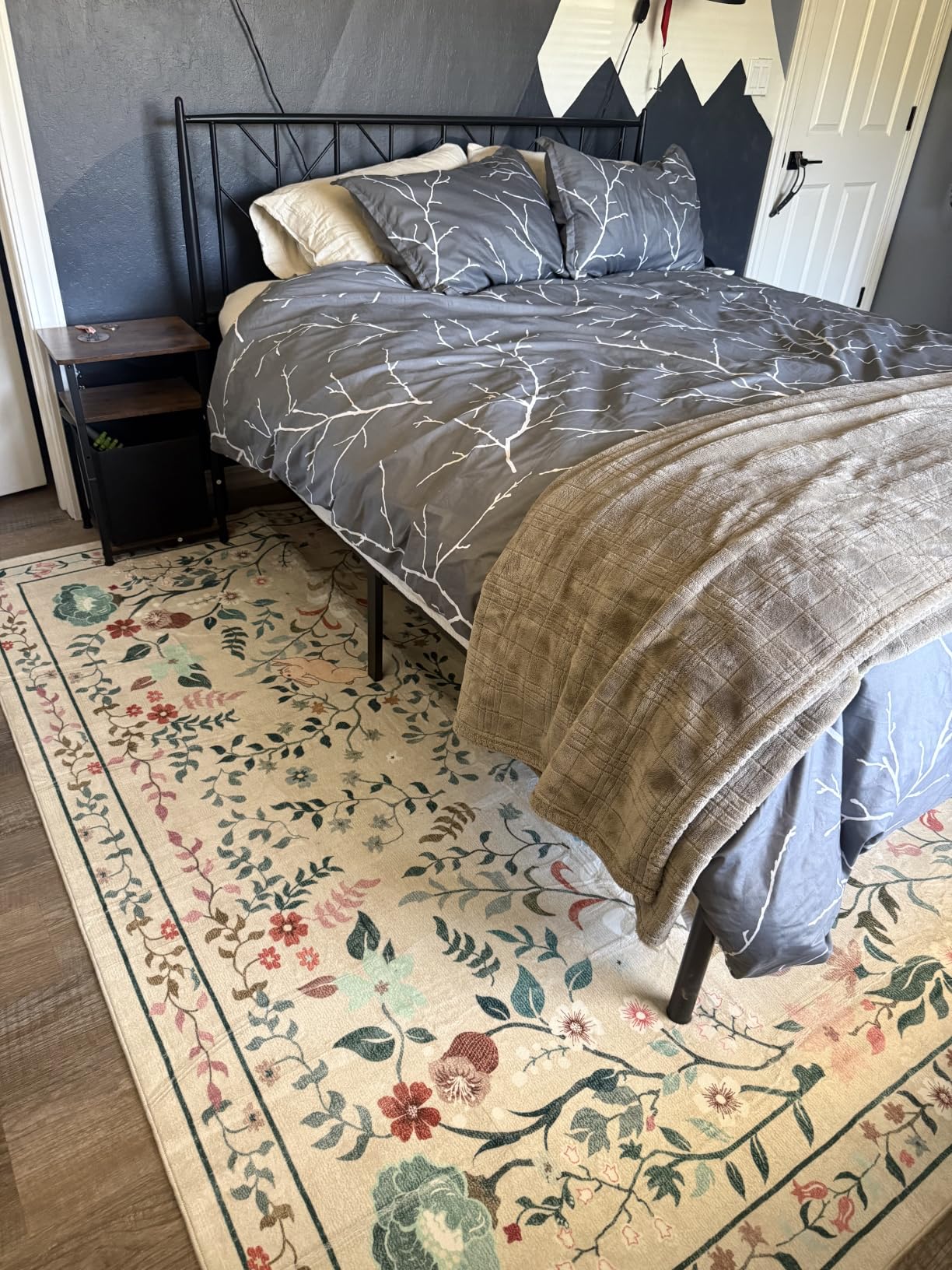 8x10 Area Rugs Boho Floral Washable Living Room Rug Neutral Carpet Bedroom | Beige, Farmhouse, Large, Playroom, Kids, Soft, Non-Slip, Non-Shedding, Stain Resistant, Dining Room, Office, Indoor customer photo 1