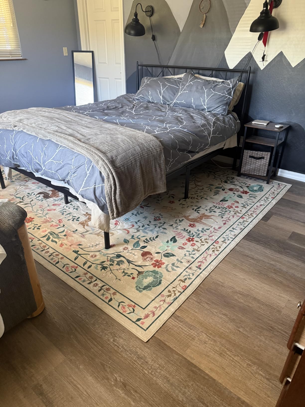 8x10 Area Rugs Boho Floral Washable Living Room Rug Neutral Carpet Bedroom | Beige, Farmhouse, Large, Playroom, Kids, Soft, Non-Slip, Non-Shedding, Stain Resistant, Dining Room, Office, Indoor customer photo 2
