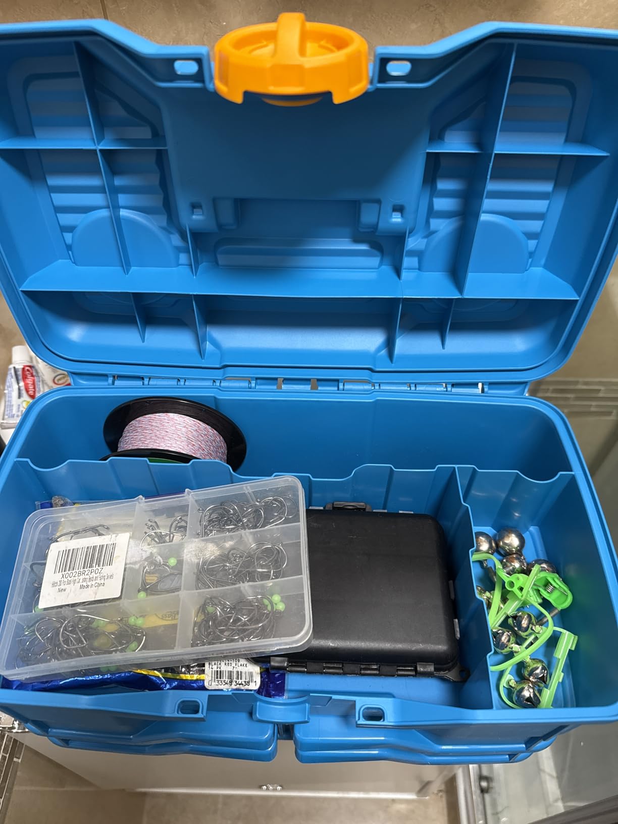 Flambeau Outdoors NextGen 4/0 M Tackle Box 4 Pivot Trays 23 Slots, Blue | 4 pivoting swing trays with single-finger access, 23 compartments, top bulk storage, fast dial latch, 14 x 8.7in customer photo 2