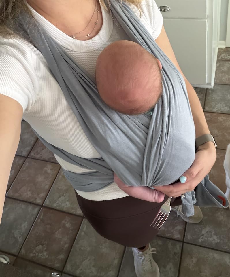 Solly Baby Wrap, Buttery-Soft Baby Carrier Newborn to Toddler 8-25 Lbs., Lightweight & Hands-Free Wrap, Breathable Summer Carrier, Baby Wearing & Postpartum Essential, New Mom Gift, Driftwood Stripe customer photo 1