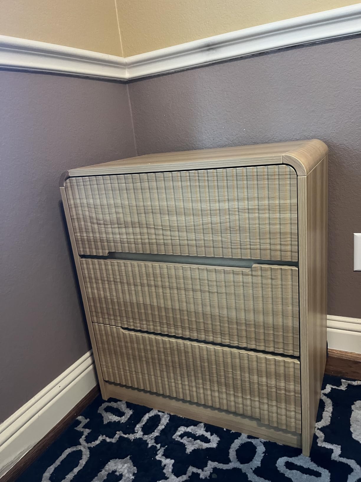 White Dresser for Bedroom Wood 6 Drawer Modern High Gloss | 47
