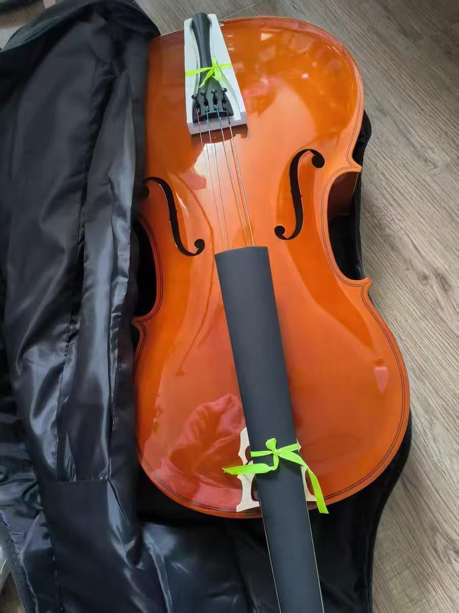 Full Size Cello Kit, Acoustic Cello Instrument for Adults,Students,Beginners,Complete Cello 4/4 Set with Portable Bag, Bow, Rosin, Matte Wood Color customer photo 1