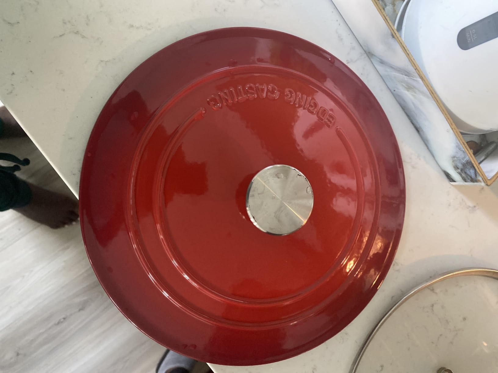 EDGING CASTING Enameled Dutch Oven Cast Iron Dutch Oven Pot with Lid, 5.5 Quart, Seasalt customer photo 1