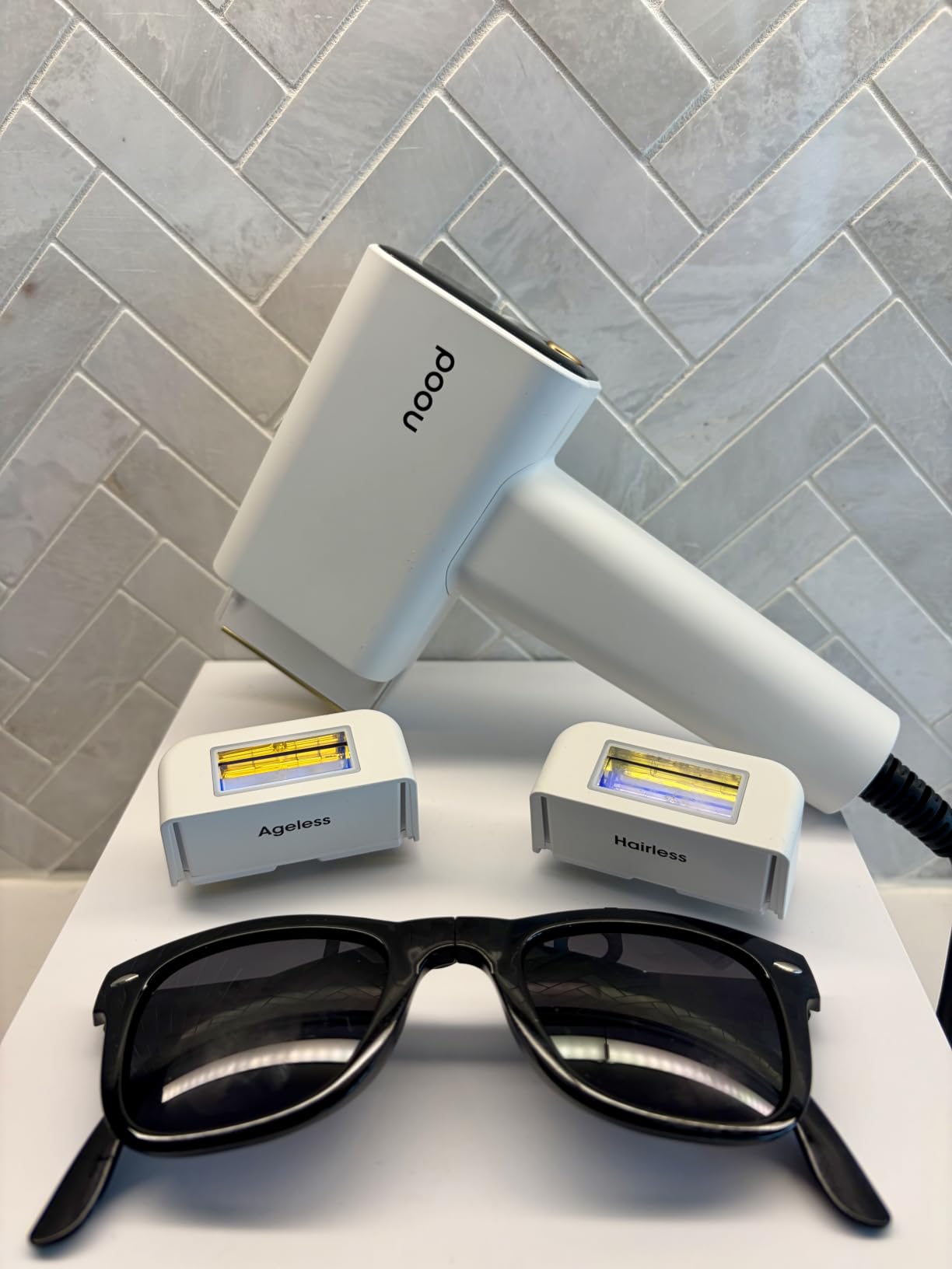 Nood Flasher Pro - Forbes Best Product 2026 - IPL Laser Hair Removal Device For At Home Use - Pain-Free, Permanent, Visible Results After First Use and Works Everywhere Hair Grows - Gloss White customer photo 2