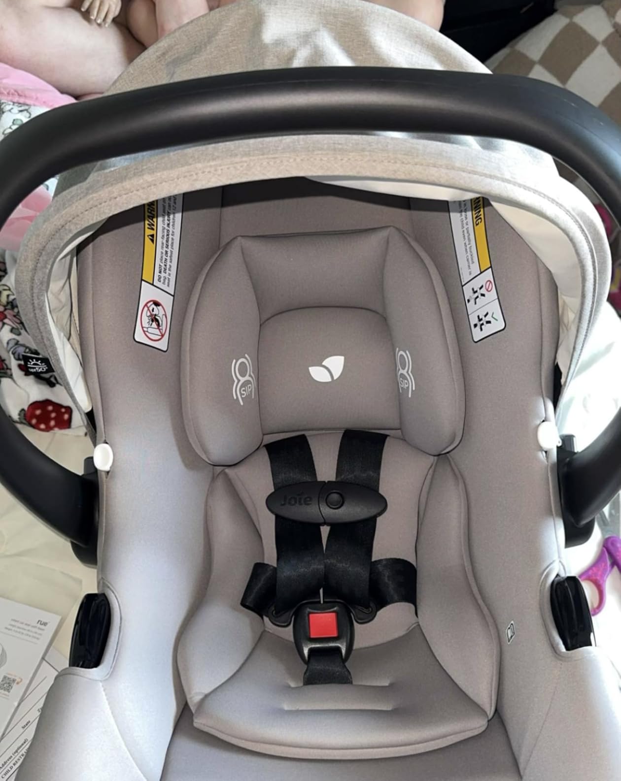 Joie Baby Rue Lightweight Infant Car Seat & Anti-Rebound Base, Side-Impact Protection, 5-Point Harness, and UPF 50+ Canopy (Dove) customer photo 1