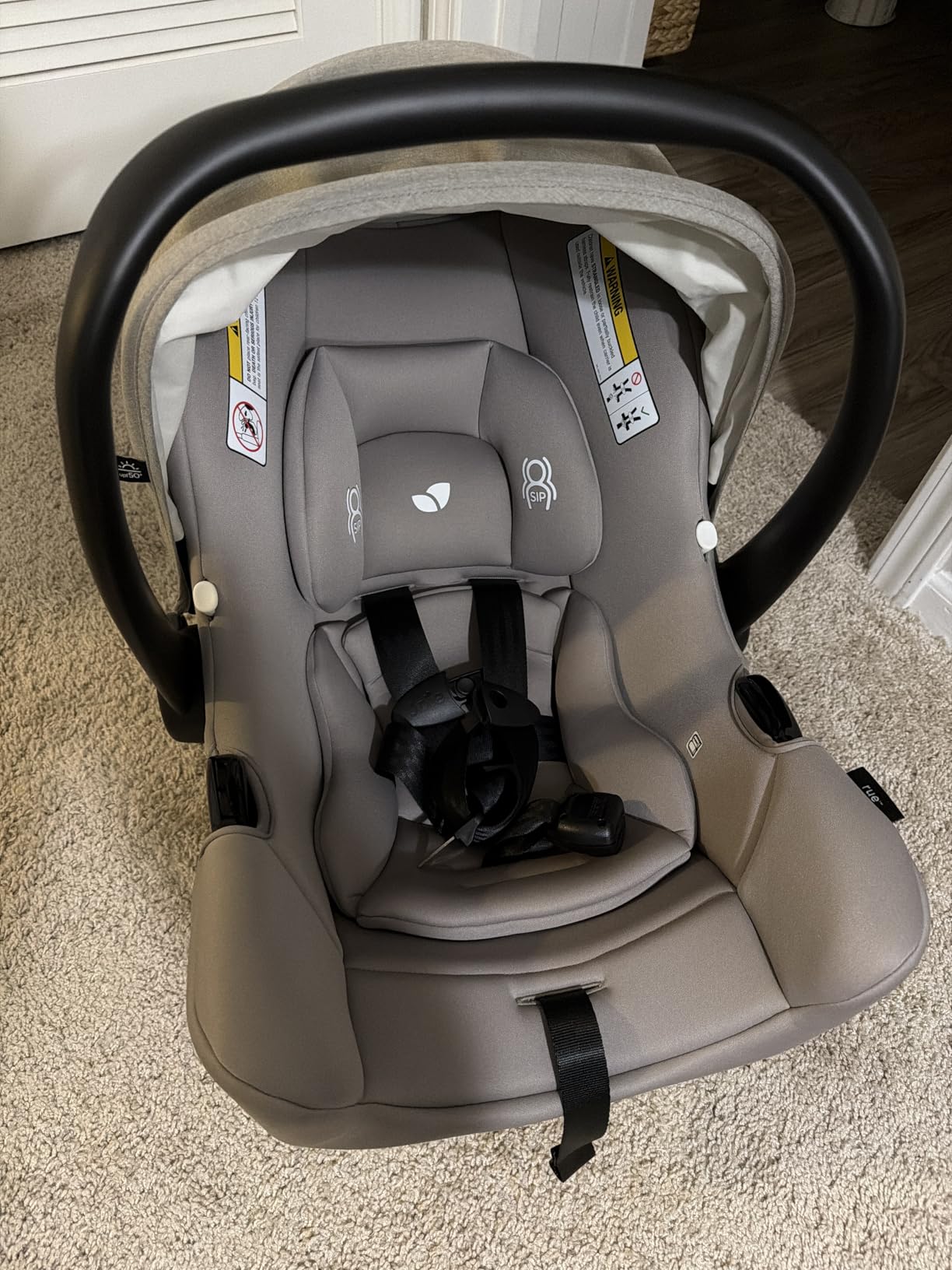 Joie Baby Rue Lightweight Infant Car Seat & Anti-Rebound Base, Side-Impact Protection, 5-Point Harness, and UPF 50+ Canopy (Dove) customer photo 2
