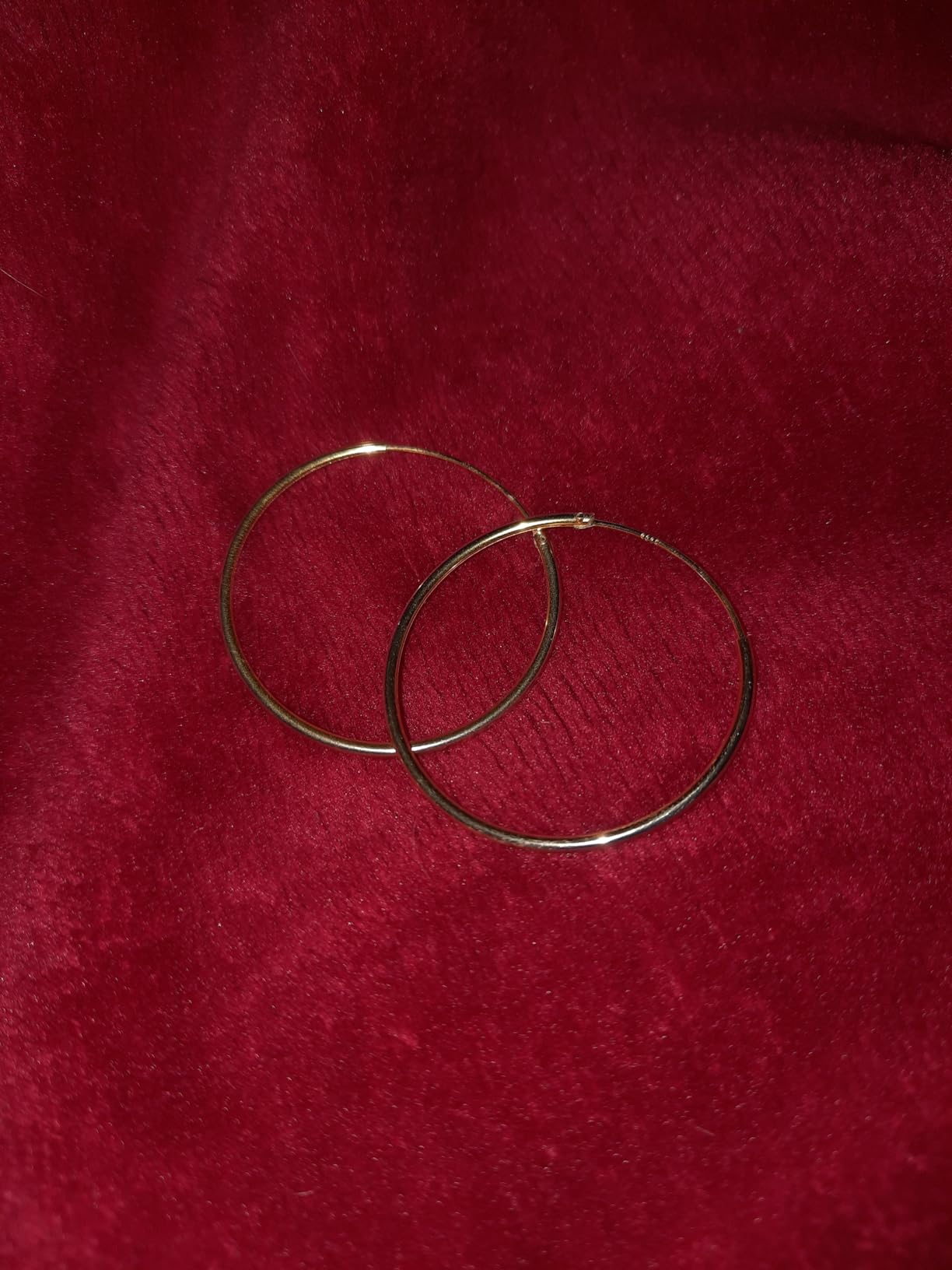 Gold Hoop Earrings for Women, 14K Gold Earrings for Women, Dainty Gold Vermeil Endless Thin Hoops, 14K Gold Plated 925 Sterling Silver, 35/45/55mm customer photo 1