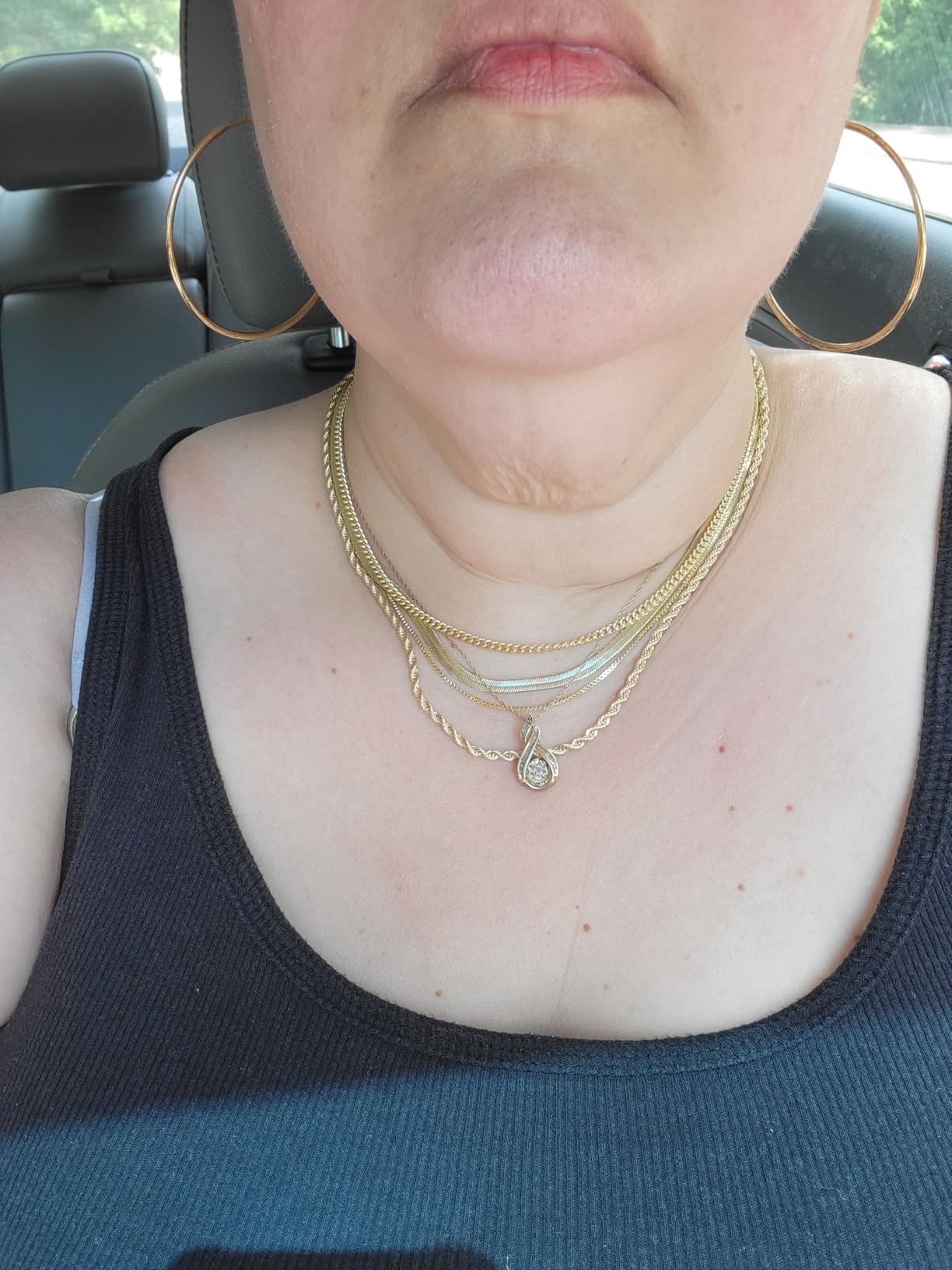 Tewiky Layered Necklaces for Women Non Tarnish- Chunky 14k Gold Plated Herringbone/Snake/Rope/Box/Cuban Link Chain for Women Waterproof Layering Stack Choker Necklace Trendy Dainty Tarnish Free Jewelry Set customer photo 1