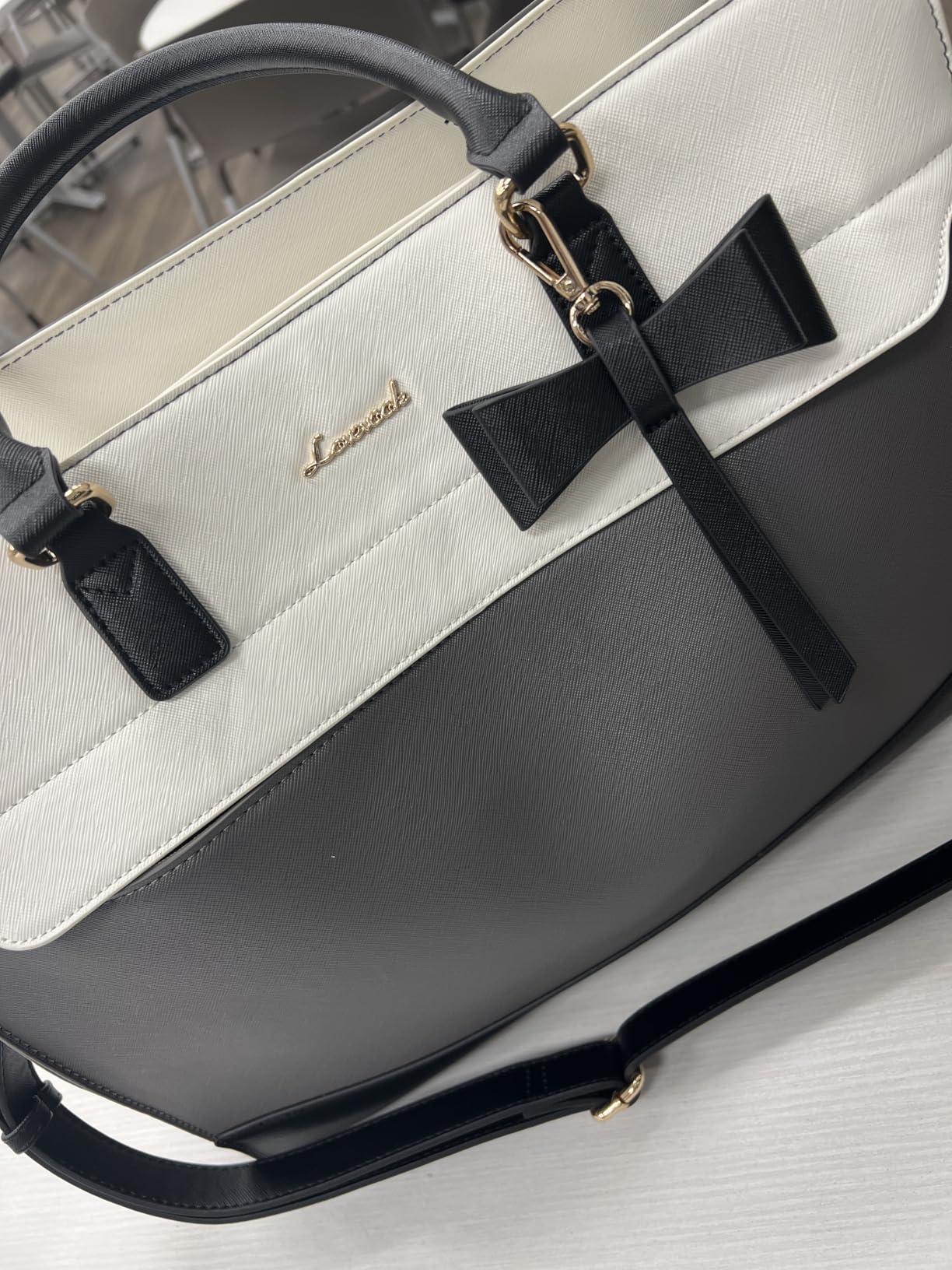 LOVEVOOK Laptop Tote Bag for Women, Leather Work Bag, Waterproof Business Teacher Bag, Large Computer Handbag Purse Briefcase customer photo 1