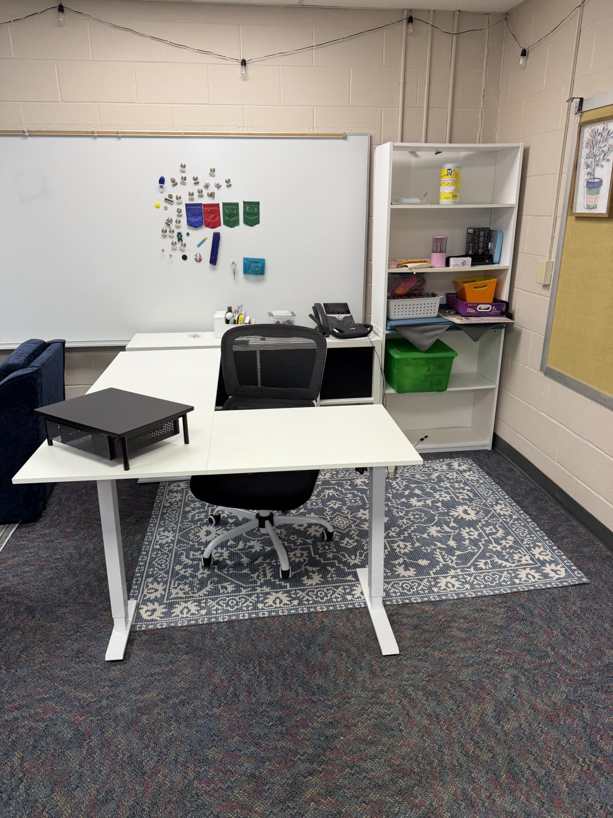 Casaottima 63 Inch L Shaped Electric Standing Desk, Home Office, White customer photo 1