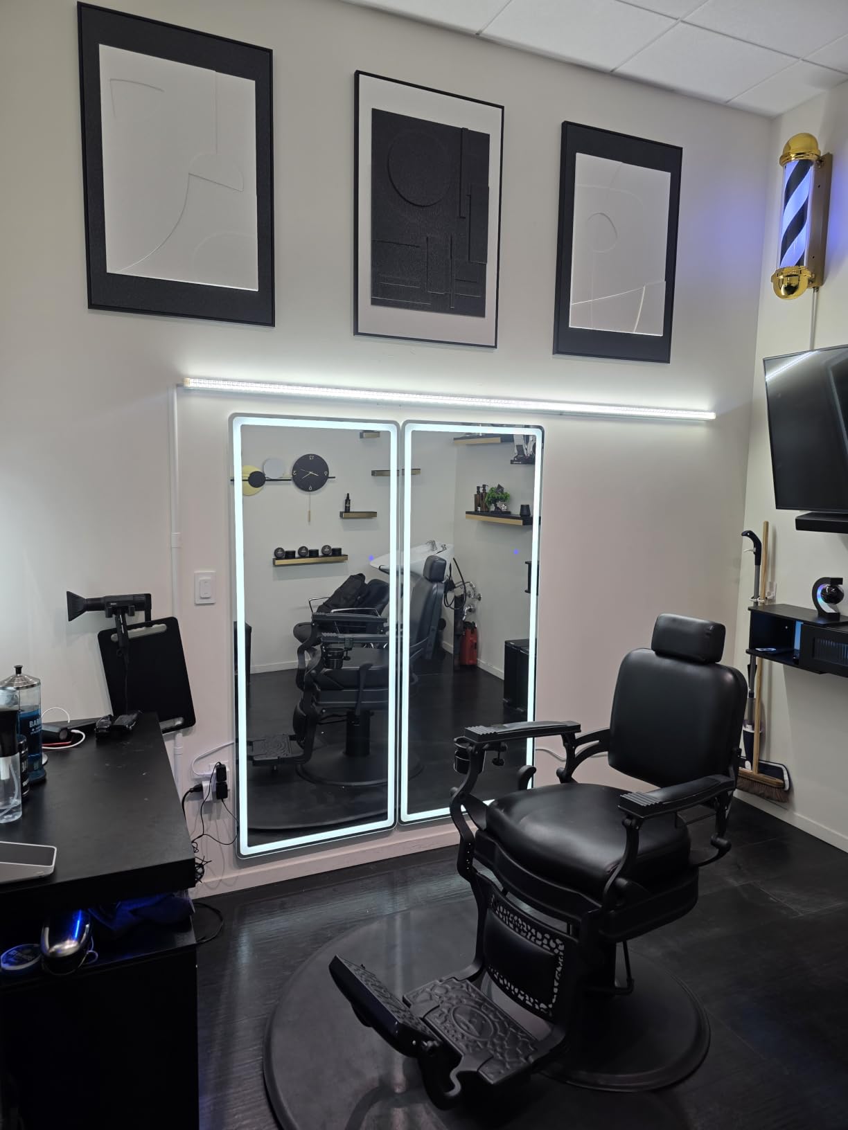 34x76 inch Full Length Mirror with Lights, LED Full Body Mirrors | Stepless Dimmable 3 Color Lighting Floor Standing/Hanging/Leaning/Wall Mounted Vanity Mirror for Bedroom Cloakroom (Rect) customer photo 1