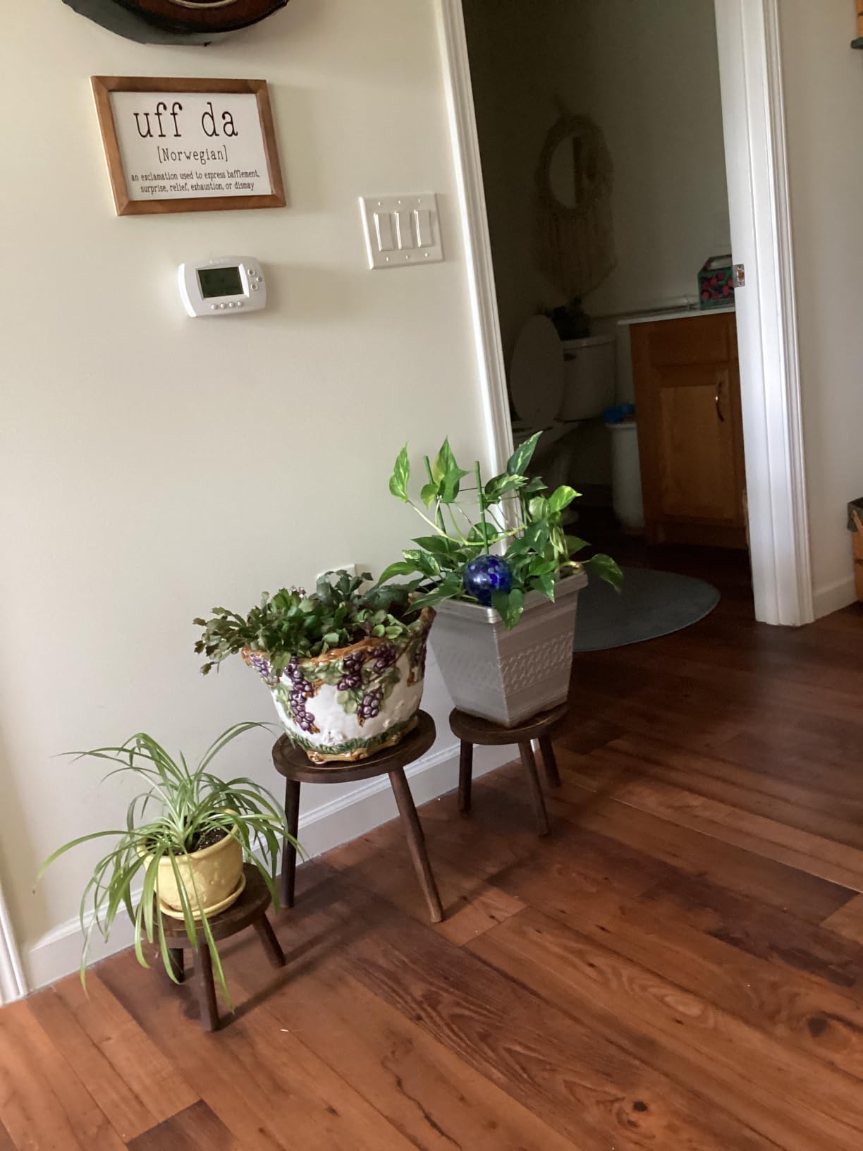 3-Pack Wood Plant Stands Indoor, Single Plant Stand for 6-12 Inch Pots, Mid-Century Modern Plant Stool, Tall Plant Stand for Large Plants Perfect Fit for Living Room, Balcony, Office customer photo 1