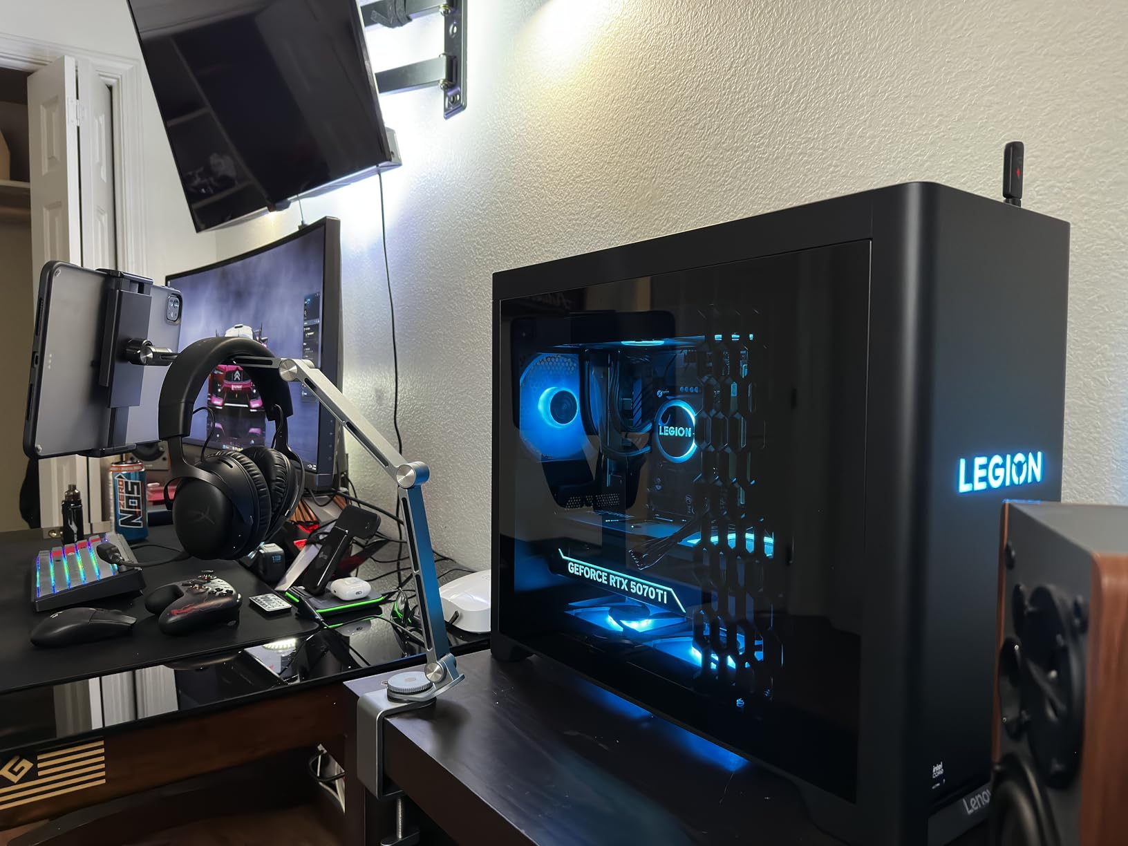 Lenovo Legion Tower 5i - AI-Powered Gaming PC - Intel Core Ultra 7 265F Processor - NVIDIA GeForce RTX 5070 Ti Graphics - 32 GB Memory - 1 TB Storage - 3 Months of PC GamePass customer photo 1