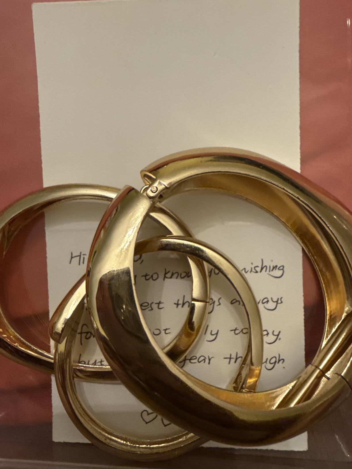 Chunky Gold Bangle Bracelets for Women, Dainty 14k Gold Plated Big Stackable Bangles Set, Trendy Statement Cuff Bracelet Stack Fashion Jewelry Gifts customer photo 1