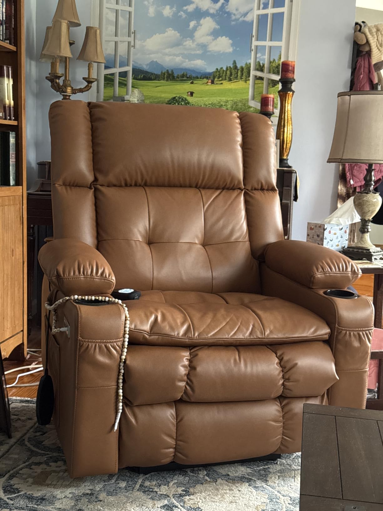 Dual Motor Power Lift Recliner Chair for Elderly with Massage and Heat, Oversized Lift Chair with Arm Storage, Lay Flat Lift Recliner for Adults, Big Tall, Infinite Position, Camel customer photo 1