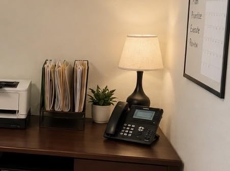 Seealle Touch Table Lamp for Bedroom, 3-Way Dimmable Small Bedside Lamps for Night Stands with Wires, Wood-Paint Desk Lamp for Kids Room, Office, Living Room, End Table(LED Bulb Included) customer photo 1