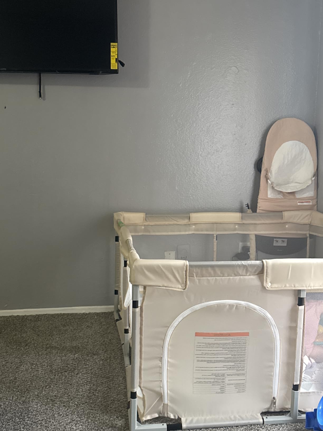 Uanlauo Beige Small Baby Playpen - 47x47in Playpen for Babies and Toddlers, Safe Indoor Play Pen, Baby Pen with Storage Bag and Breathable Mesh customer photo 2