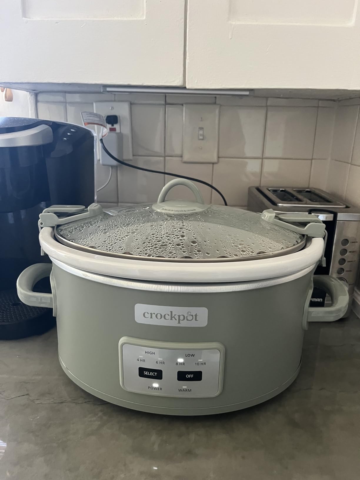 Crockpot Programmable 7-Quart Cook and Carry Slow Cooker, Grey | Touch Control, 4 Pre Programmed Settings, Removable Stoneware, and Locking Lid customer photo 2