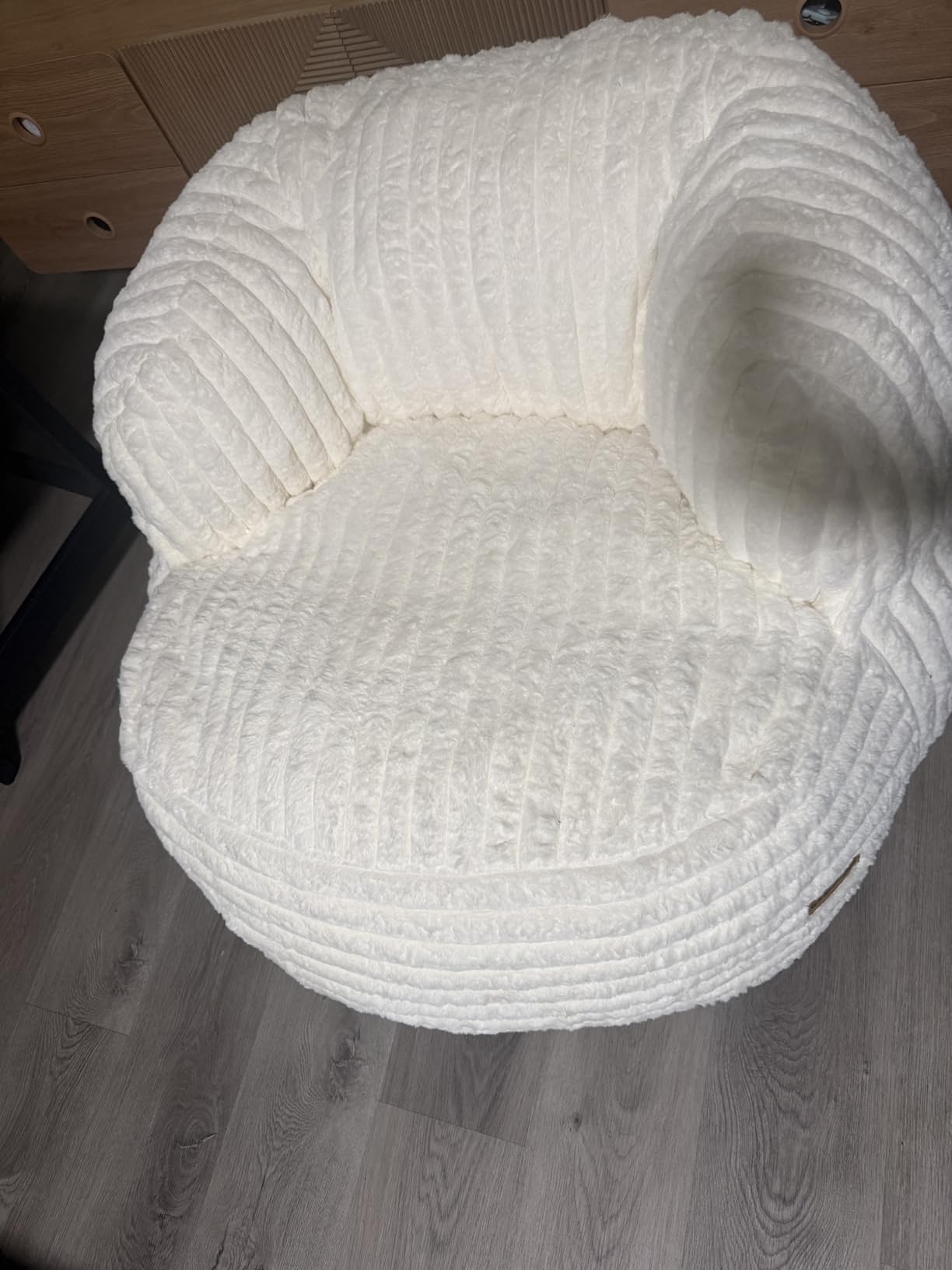 Bean Bag Chair for Adults Teens, Comfy Reading Chair Sofa with Round Seat | DarkGray, Giant Bean Bag with Filler, Corduroy Beanbag Chairs Floor Sofa for Living Room, Bedroom, Gaming customer photo 1