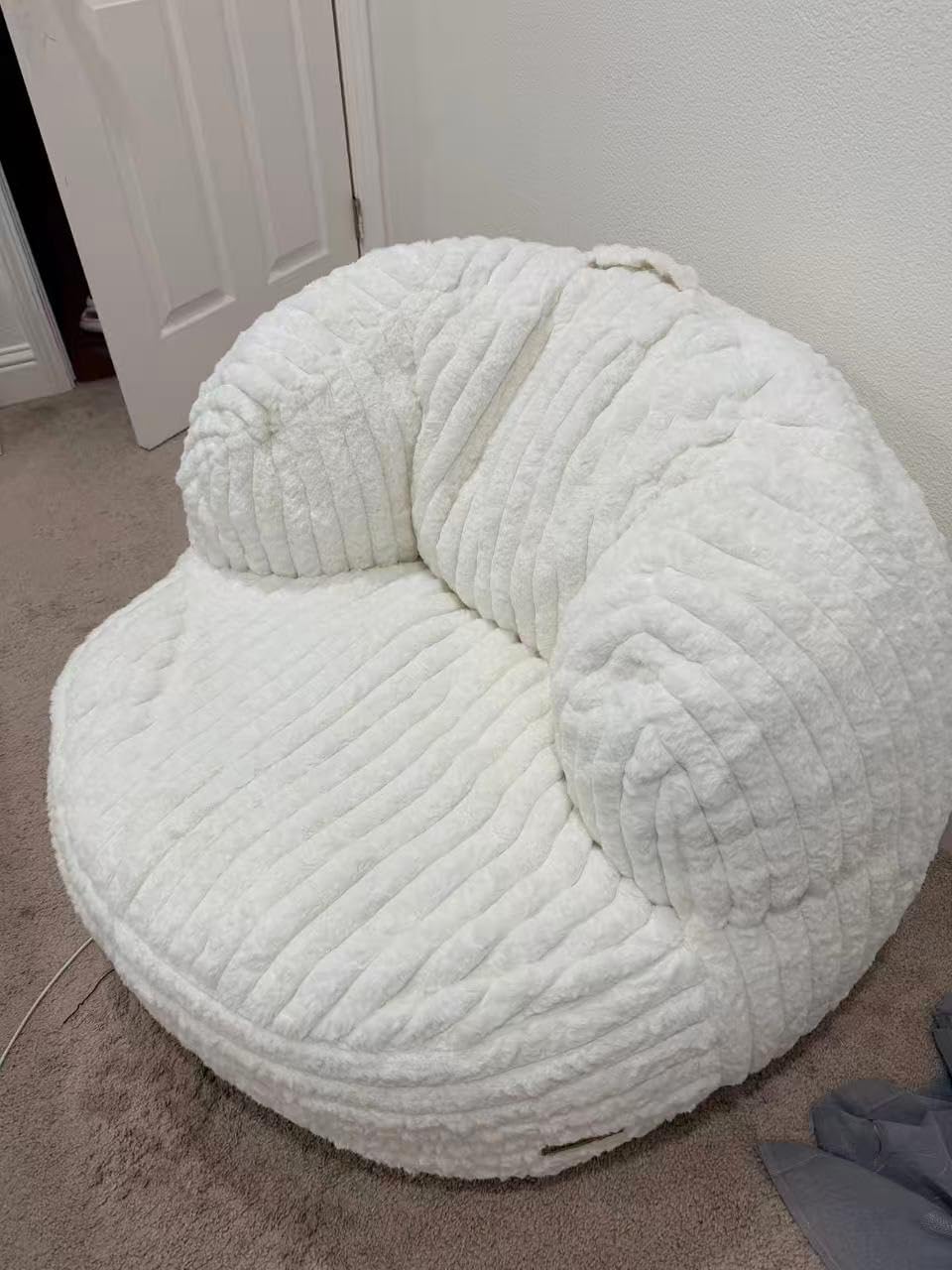 Bean Bag Chair for Adults Teens, Comfy Reading Chair Sofa with Round Seat | DarkGray, Giant Bean Bag with Filler, Corduroy Beanbag Chairs Floor Sofa for Living Room, Bedroom, Gaming customer photo 2
