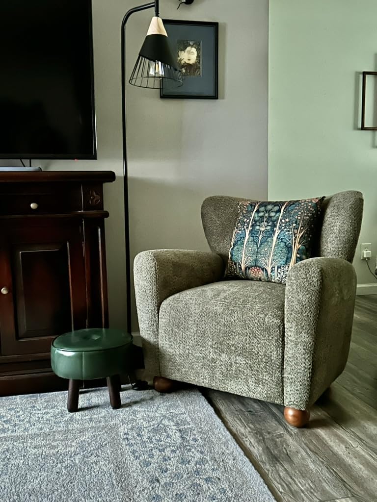 Christopher Knight Home Lindy Wingback Accent Chair, Upholstered Armchair with Rounded Wooden Legs customer photo 1
