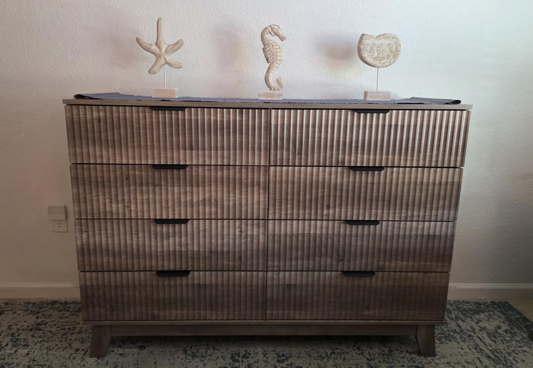 Xixini Fluted Dresser with 6 Drawers, 54