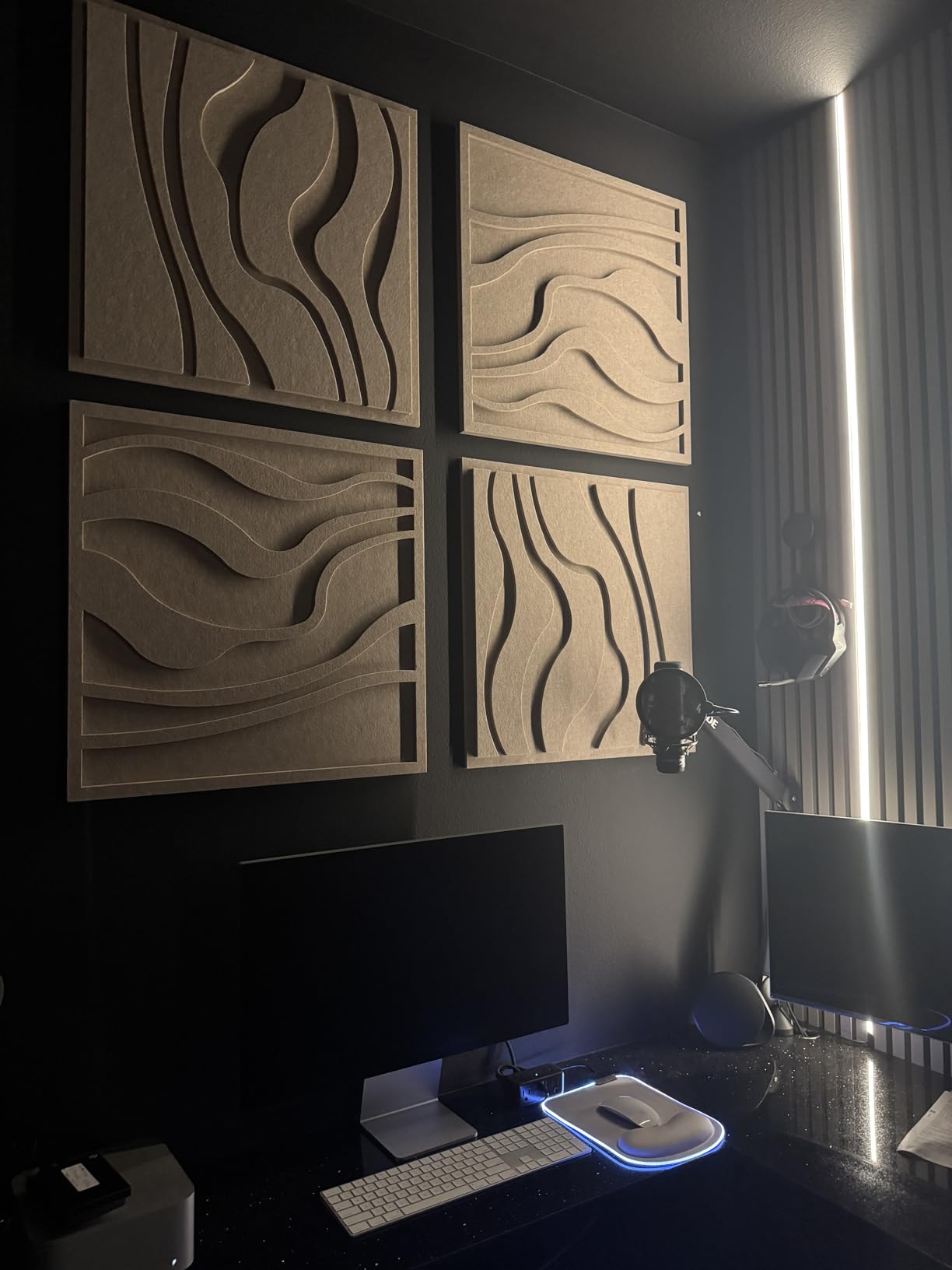 BUBOS 6-Pack Art Acoustic Panels, Self-Adhesive Sound Panels, 23.6