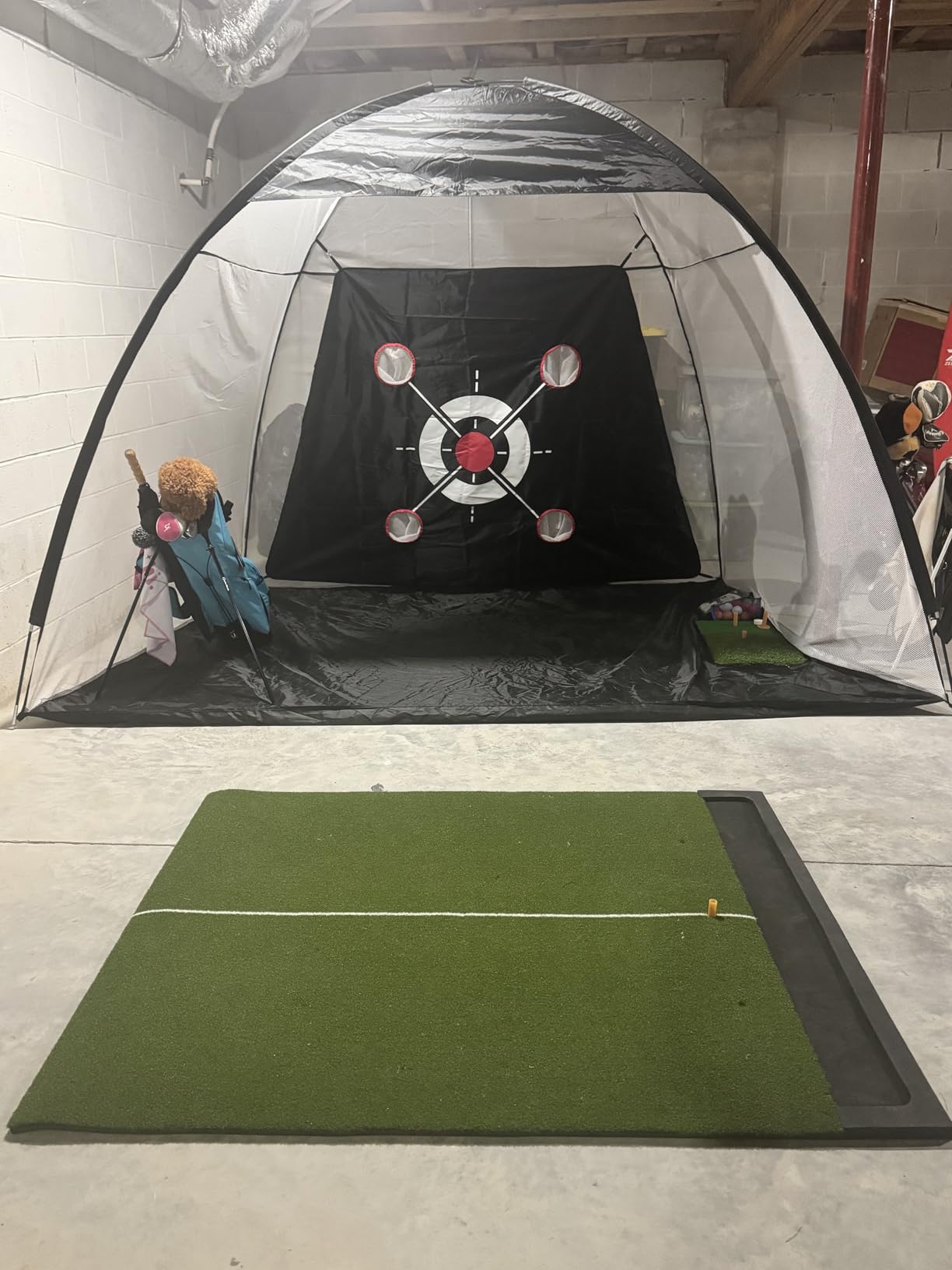 Golf Net with Practice Mat,Golf Hitting Aid Nets 10x7FT for Backyard Driving Chipping Training Swing,Gifts for Men Dad Him and Golfer customer photo 2