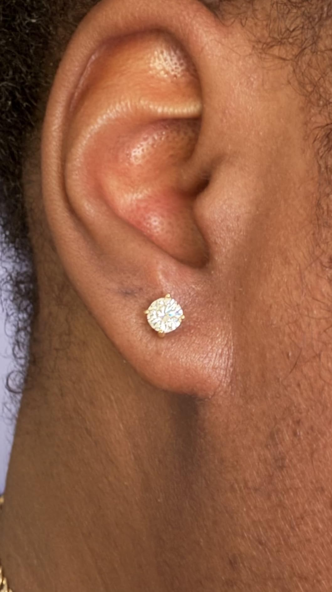 Moissanite Earrings Studs Solid 925 Sterling Silver Hypoallergenic customer photo 2