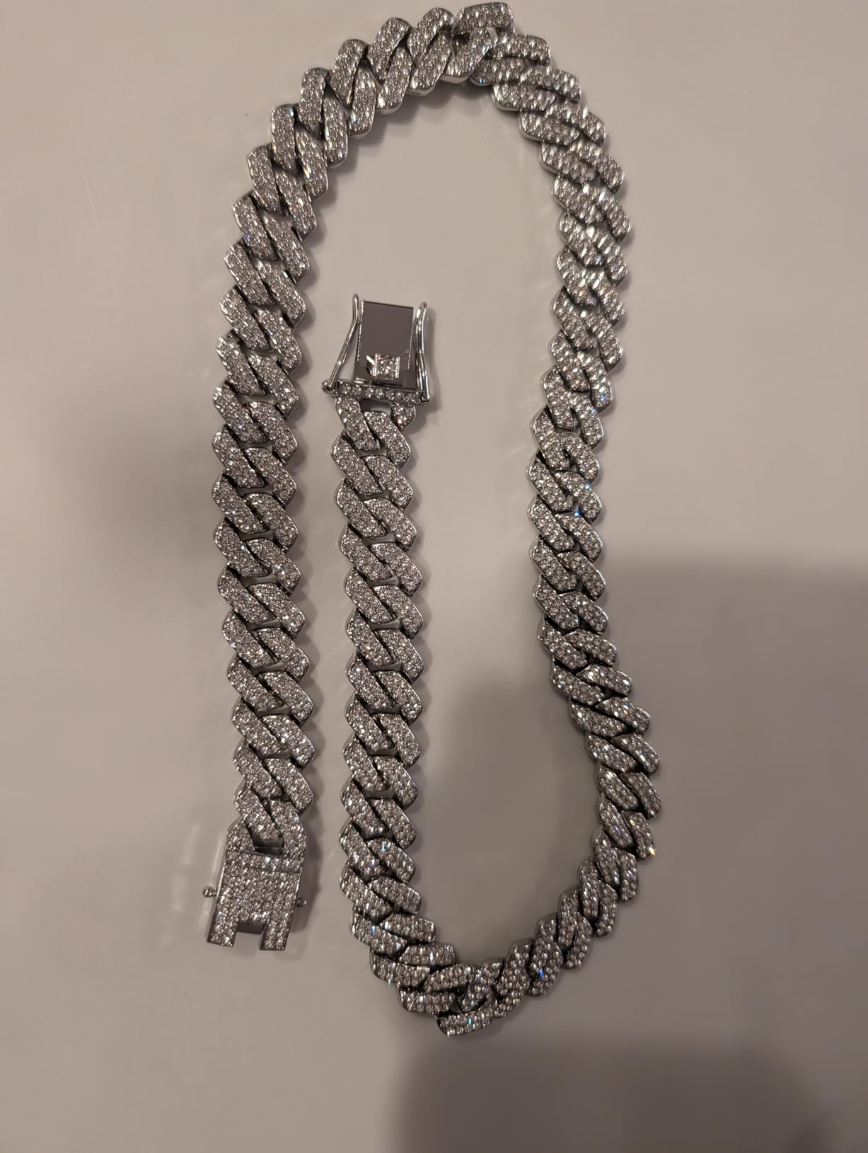 Mens Cuban Link Chain Iced Out Cuban Necklace 18K Gold & Silver Plated Chain For Men Women 14mm Hip Hop Jewelry customer photo 1
