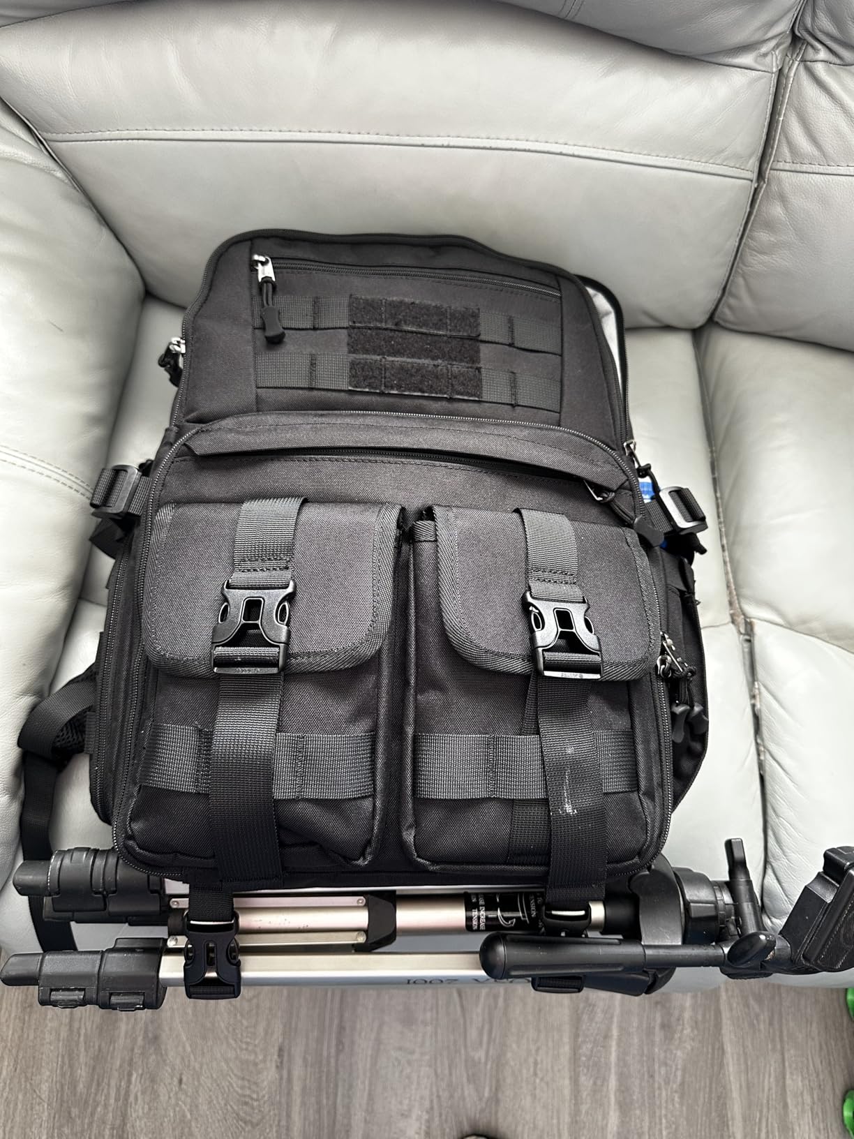 RAINSMORE Camera Bag Backpack for DSLR/SLR/Mirrorless Camera Bags for Photographers 15.6 Inch Waterproof Tactical Photography Case with Rain Cover & Tripod Holder, Black customer photo 2