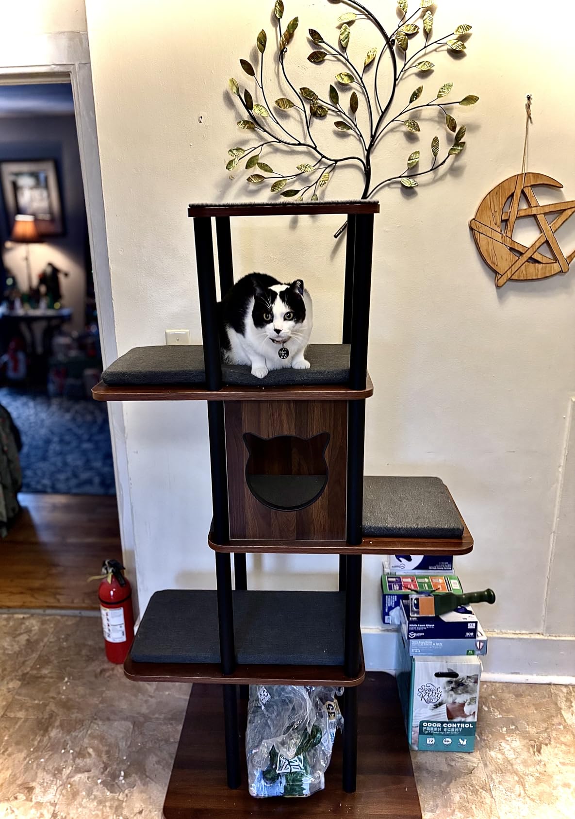 Modern Large Cat Tree, No Wobble, No Tiny Platform for Big Cats | 60 lb Heavy-Duty Frame, 25.6