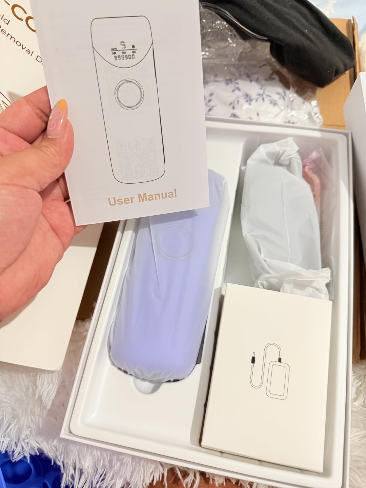 Ubroo Laser Hair Removal with 5 Ice Cooling, Hand-held Hair Removal Device IPL Hair Removal for Women and Men, Reduce Hair Regrowth, Full Body Use for Legs, Bikini, Armpits (Blue) customer photo 2