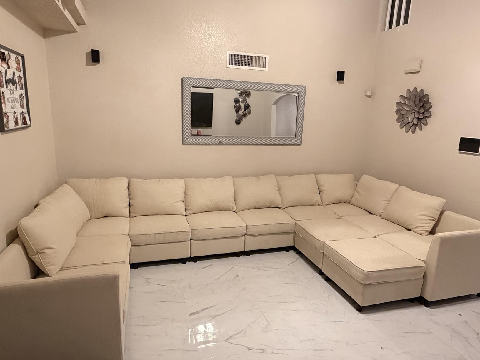 HONBAY Modular Sectional Sleeper Sofa Green Couch L Shaped Sectional Sofa with Storage, Convertible Couches for Living Room customer photo 1