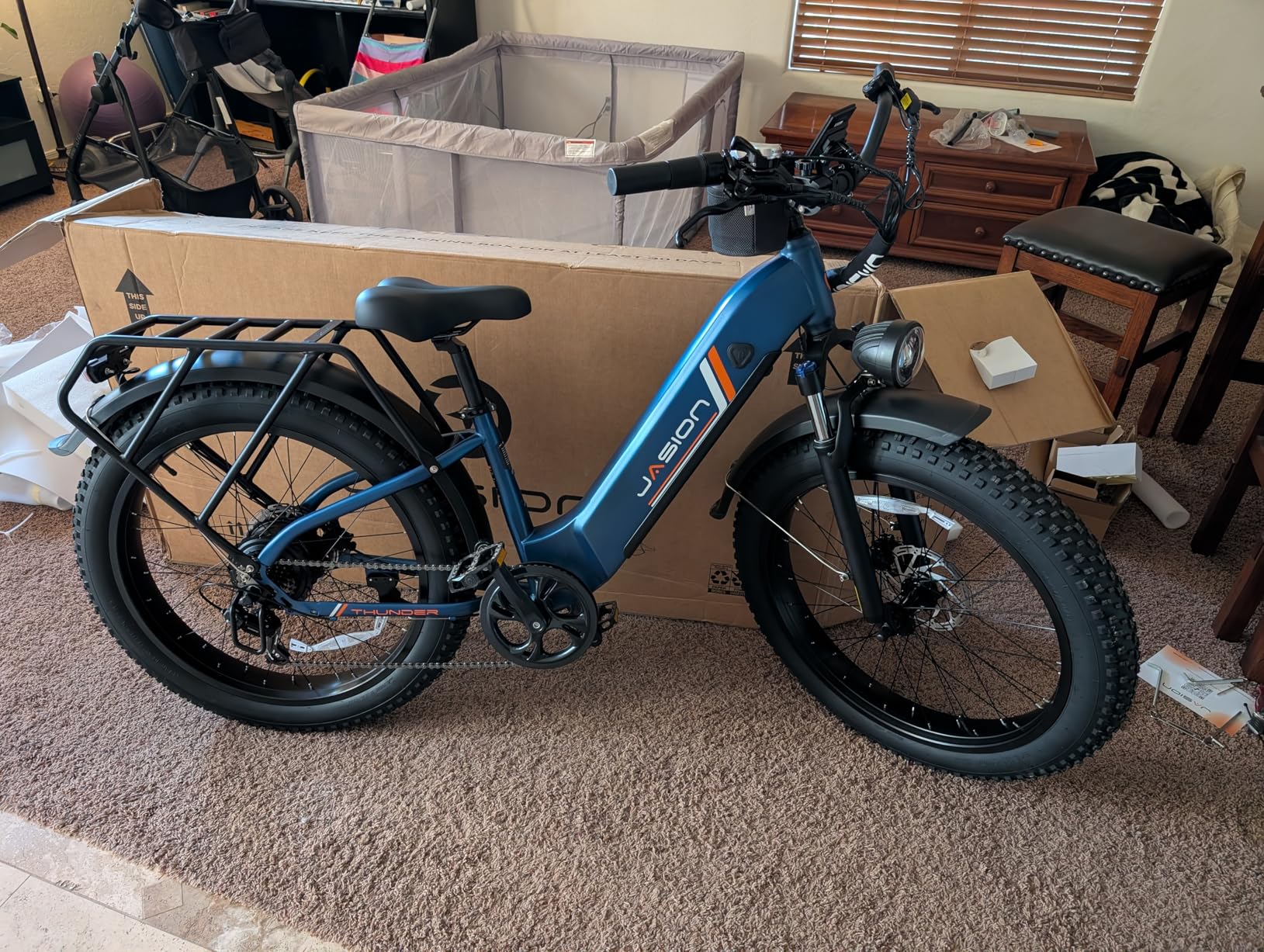 Jasion Thunder Electric Bike,1800W Peak Ebikes for Adults,26''Fat Tire Best Ebike for Men,80 Miles with 864Wh Battery,30+MPH Max Speed Bicycles,400LB Capacity,Certified by UL2849 customer photo 2