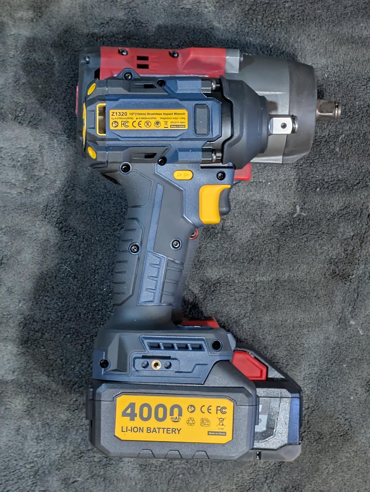 JESIMAIK Cordless Impact Wrench 1200N (900Ft-lbs) 1/2'' High Torque Impact Wrench with 2x4.0Ah Batteries, Impact Gun with 4 Impact Modes & 5 Sockets & Case for Car, Truck, Mower customer photo 1