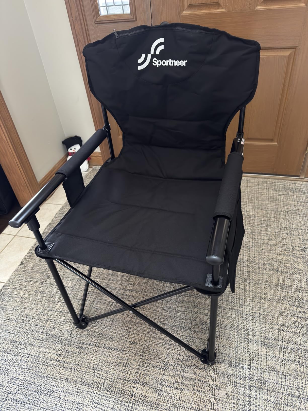 Sportneer Oversized Heavy Duty Camping Chair 500 LBS Capacity, Folding Portable Chair with Padded Seat, Strong Armrests for Easy Standing, Cup Holder & Side Storage Bag customer photo 1