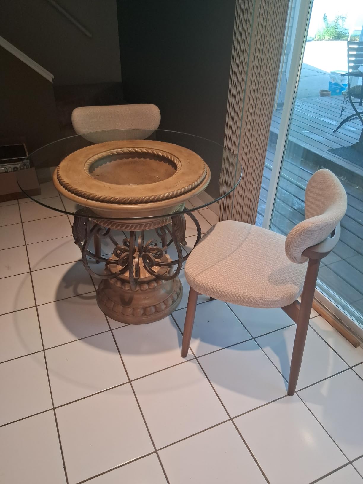 VASAGLE Wooden Dining Chairs Set of 2, Upholstered Kitchen Chairs with Solid Wood Legs, Ergonomic Curved Backrest, Built-in Handle, Mid Century Modern, Sage Green customer photo 1