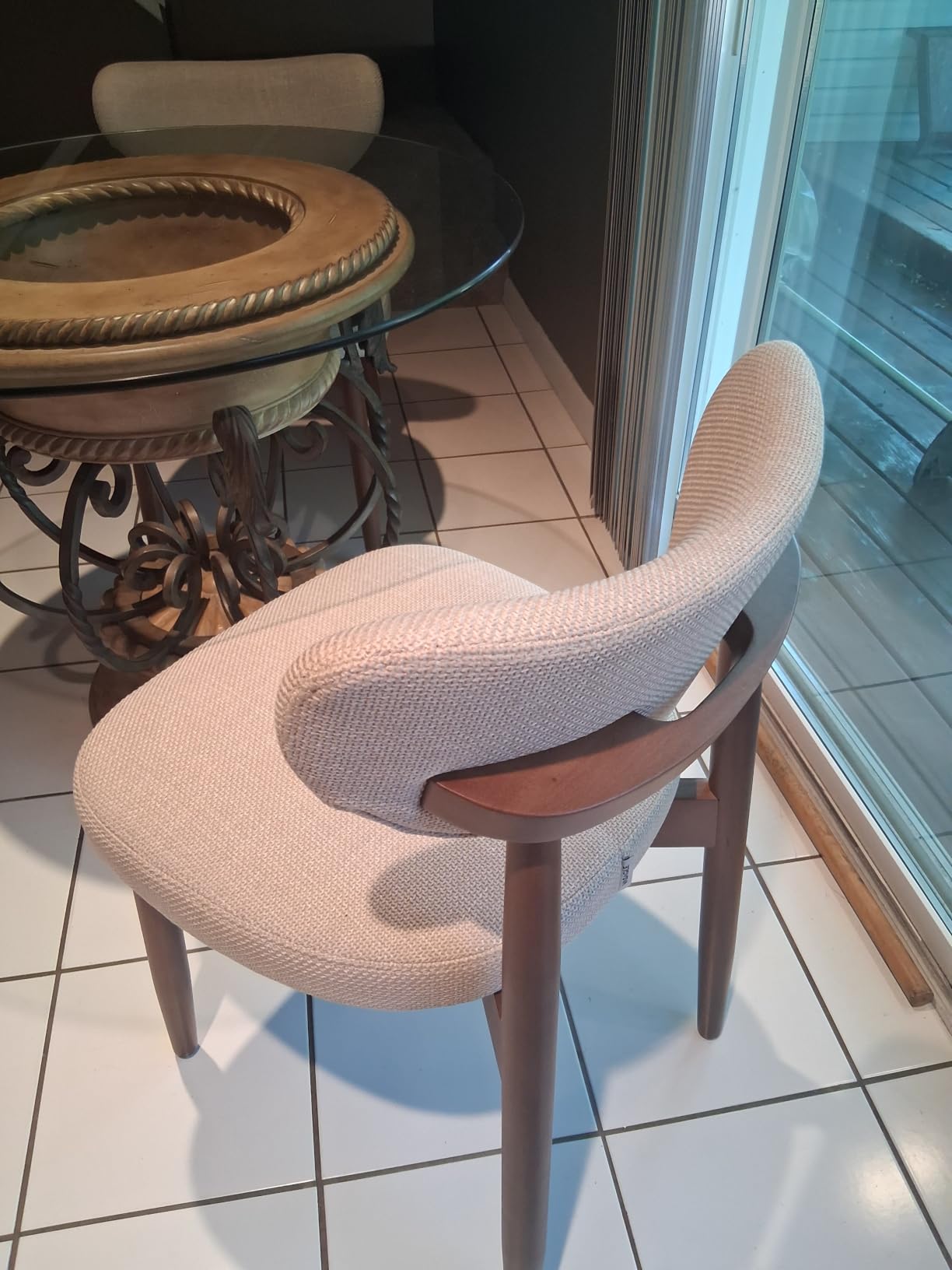 VASAGLE Wooden Dining Chairs Set of 2, Upholstered Kitchen Chairs with Solid Wood Legs, Ergonomic Curved Backrest, Built-in Handle, Mid Century Modern, Sage Green customer photo 2